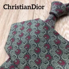 ✨極美品✨ChristianDior ネクタイ 桜 フラワー グリーン シルク