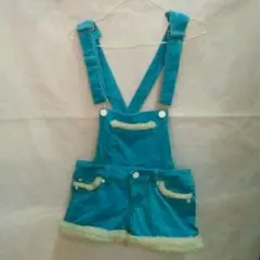 サロペット　コーデュロイ　ブルー　　L モコモコ＠