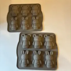 シリコン製クマとウサギ型2個セット