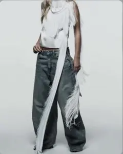 Zara バギーバルーン ミッドライズデニムパンツ 32