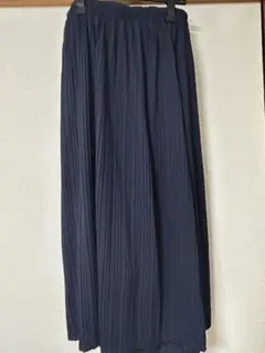 ネイビー ロングプリーツパンツ　M スクロール