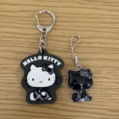 【美品】サンリオ　キティ　黒キティ　ガチャ　キーホルダー　2点セット