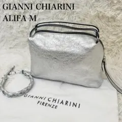 ✨美品✨GIANNI CHIARINI アリファ M ショルダーバッグ シルバー
