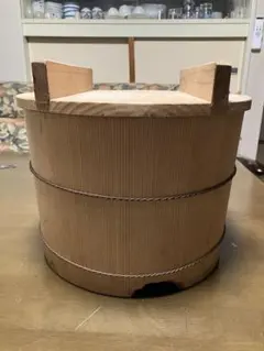 木製(杉材)おひつ　 　　 　　　　しゃもじ付き 　　中古品