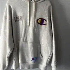 Champion USAロゴ グレーパーカー M