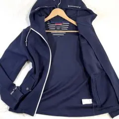 【美品】BEAMS HEART フードジャケット M ネイビー ストレッチ