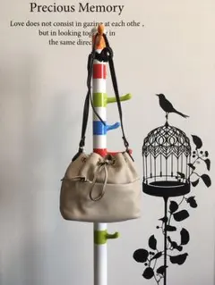 レザー巾着バッグ