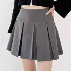 Heather ヘザー　グレー ミニ丈 プリーツスカート　y2k