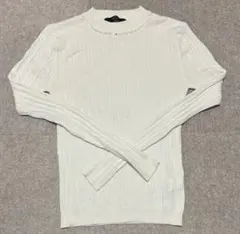 AZUL by moussy ビジューリブニットップス　アイボリー　Sサイズ