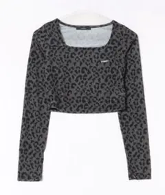EMODA シアーベロアプレートクロップトップス ヒョウ柄
