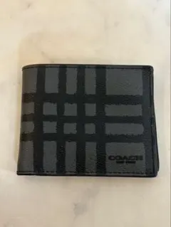 COACH（コーチ）折りたたみ財布 チェック柄 レザーケース 0630♪のサムネイル
