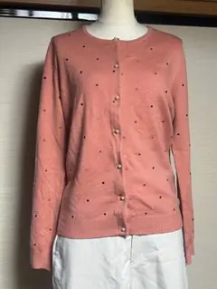 （株）ロートレ・アモン ピンク ドット柄 長袖カーディガン