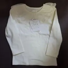 90cm　アイボリー レース付き襟 トップス