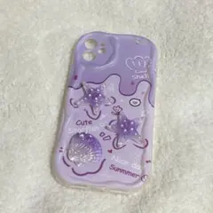 iPhone11 ケース パープル ヒトデ 貝殻デザインのサムネイル
