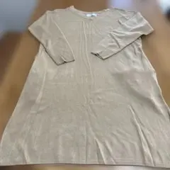 AZUL by MOUSSY ベージュ Vネック ニットワンピース M