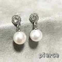 パール ピアス 揺れる ビジュー 上品 フォーマル 結婚式 冠婚葬祭