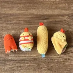 すみっコぐらし えびふらいのしっぽ たこさんウインナー てのりぬいぐるみ4点