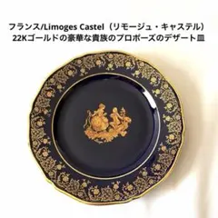 フランス/リモージュ・キャステル22金の豪華な貴族のプロポーズのデザート皿のサムネイル