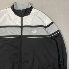 PUMA（プーマ）トラックジャケット XL 黒×グレー レトロ スポーティー