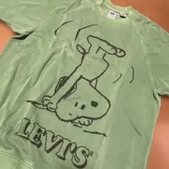 Levis PEANUTS 半袖スウェット　 カットオフTシャツ L 緑　古着のサムネイル