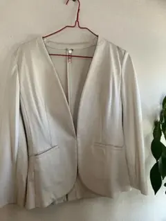 【値下げしました】any sisノーカラージャケットアイボリー サイズ3