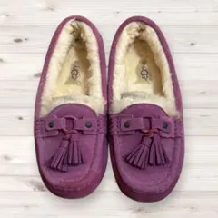 UGG アグ モカシン パープル 23cm タッセル付き