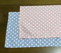 ★定番人気★ 35×45 水玉　ドット　水色　ピンク　ランチョンマット　2枚