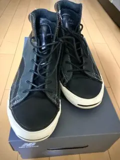 レア　キムタク着　コンバース ジャックパーセル　レザーHi 黒　26cm