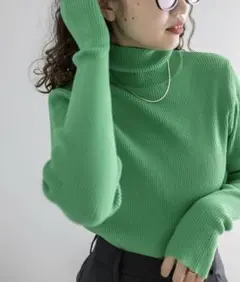 【匿名配送】mystic タートルリブニット