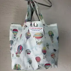 ハンドメイド　ミニバック　サーカス柄　エコバッグ　お弁当入れ