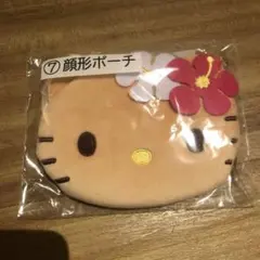 ハローキティ　顔型ポーチ　1番くじ　当たりくじ日焼けキティ サンリオくじ ポーチ