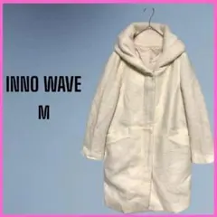 [innowave] フード付き　ミドル丈ウールコート ホワイト　ジッパーのサムネイル