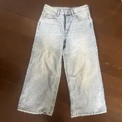 ライトブルーデニムワイドレッグパンツ