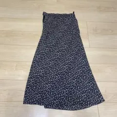 ロングスカート 花柄 黒 LOWRYSFARM apartbylowrys