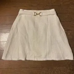J*)様 evelyn エブリン　ビット付きツイードスカート　ホワイト