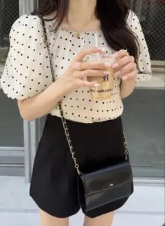 GRL ドット柄シアーバルーンスリーブブラウス[ac2247]
