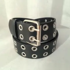 ダブルピン ベルト ブラック 黒 レディース メンズ スタッズ y2k
