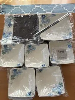 kansai 花柄食器セット 7枚皿 大皿 箸付き