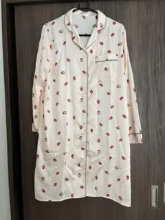 GUいちご柄 マタニティ パジャマ XL ワンピース　　サテン 長袖