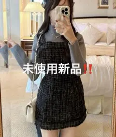 GRLラメチェックフリンジツイードミニワンピース dk1313