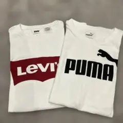 Levi's & Puma ロゴ Tシャツ 2枚セット　メンズ　レディース　白