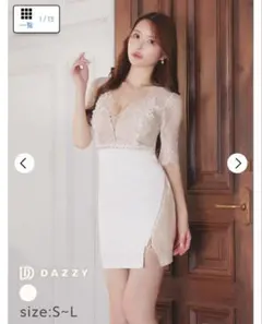 レース半袖タイトドレス S-L