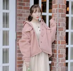 Areeam アリーム 甘く溶け込むボアジャケット Pink