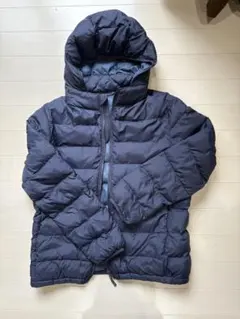 ユニクロ　UNIQLO ネイビー フード付きダウンコート アウター