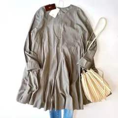 新品⁑プラージュ　新宿限定 ダイアゴナルチュニック　シャツワンピース　グレージュ