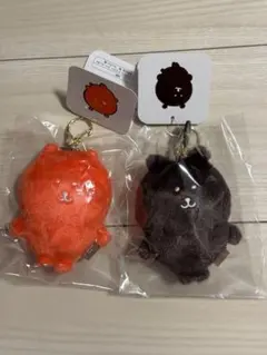 ナガノマーケット　カラーなナガノのくま マスコット　ダークブラウン レッド