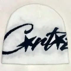 ビーニー　y2k グランジ　海外ストリート　 corteiz 白　ホワイト