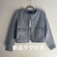 ZARA ブークレジャケットノーカラージャケット　Mグレー新品タグ付き　人気完売