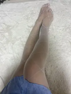 ホワイト網目模様 ストッキング