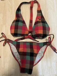 ROXY チェック柄 セパレート水着 Lサイズ
